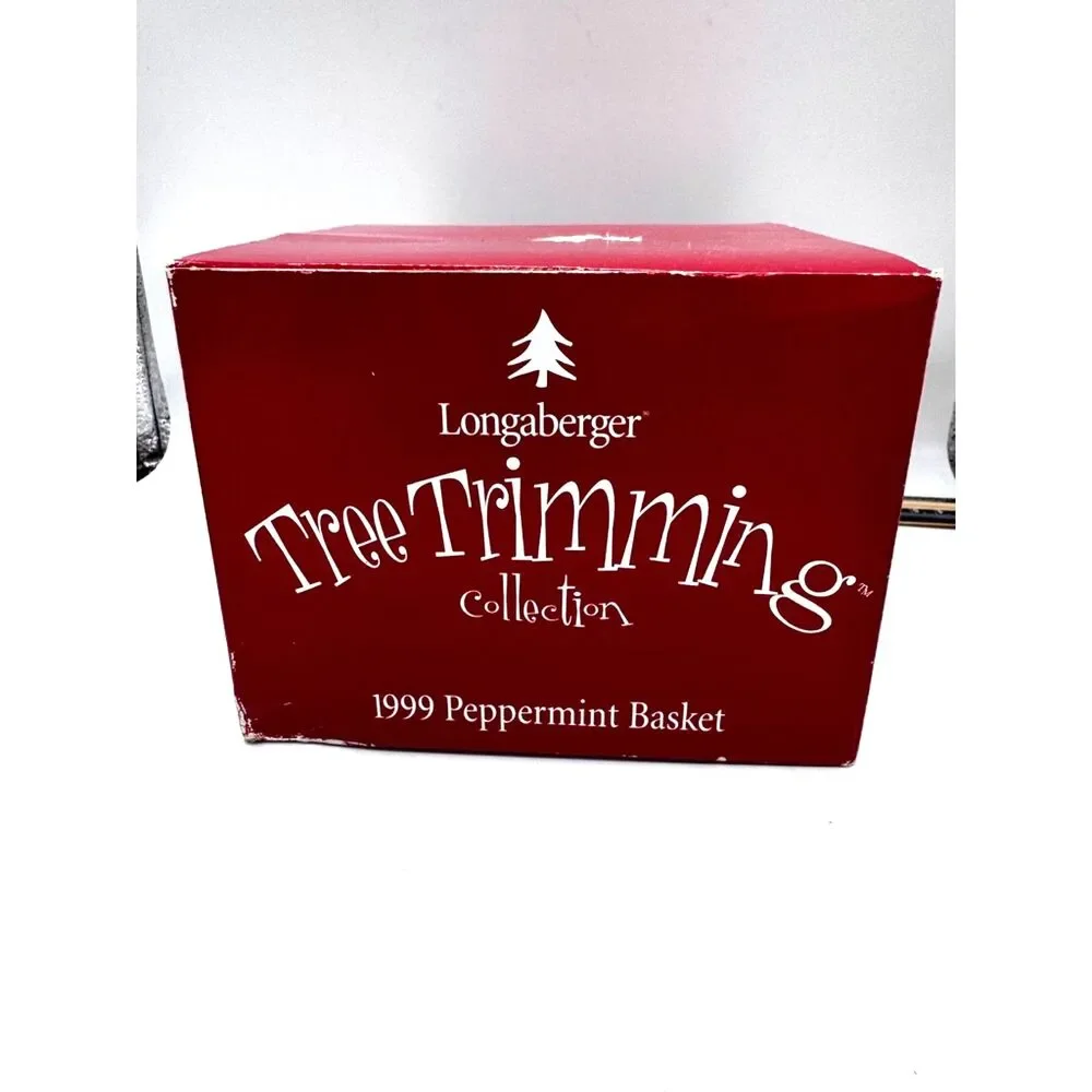 Longaberger Tree Trimming Collection 1999 Mini Basket Peppermint